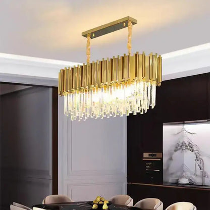 crystal led pendant gold chandelier for dining room