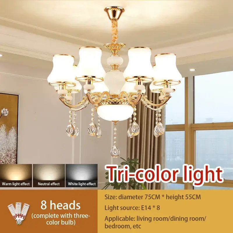 crystal led pendant gold frosted glass living room chandelier