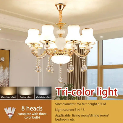 crystal led pendant gold frosted glass living room chandelier