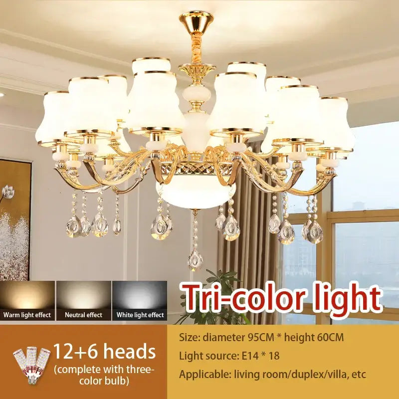 crystal led pendant gold frosted glass living room chandelier