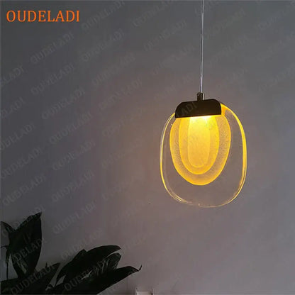 crystal led pendant warm yellow kitchen light