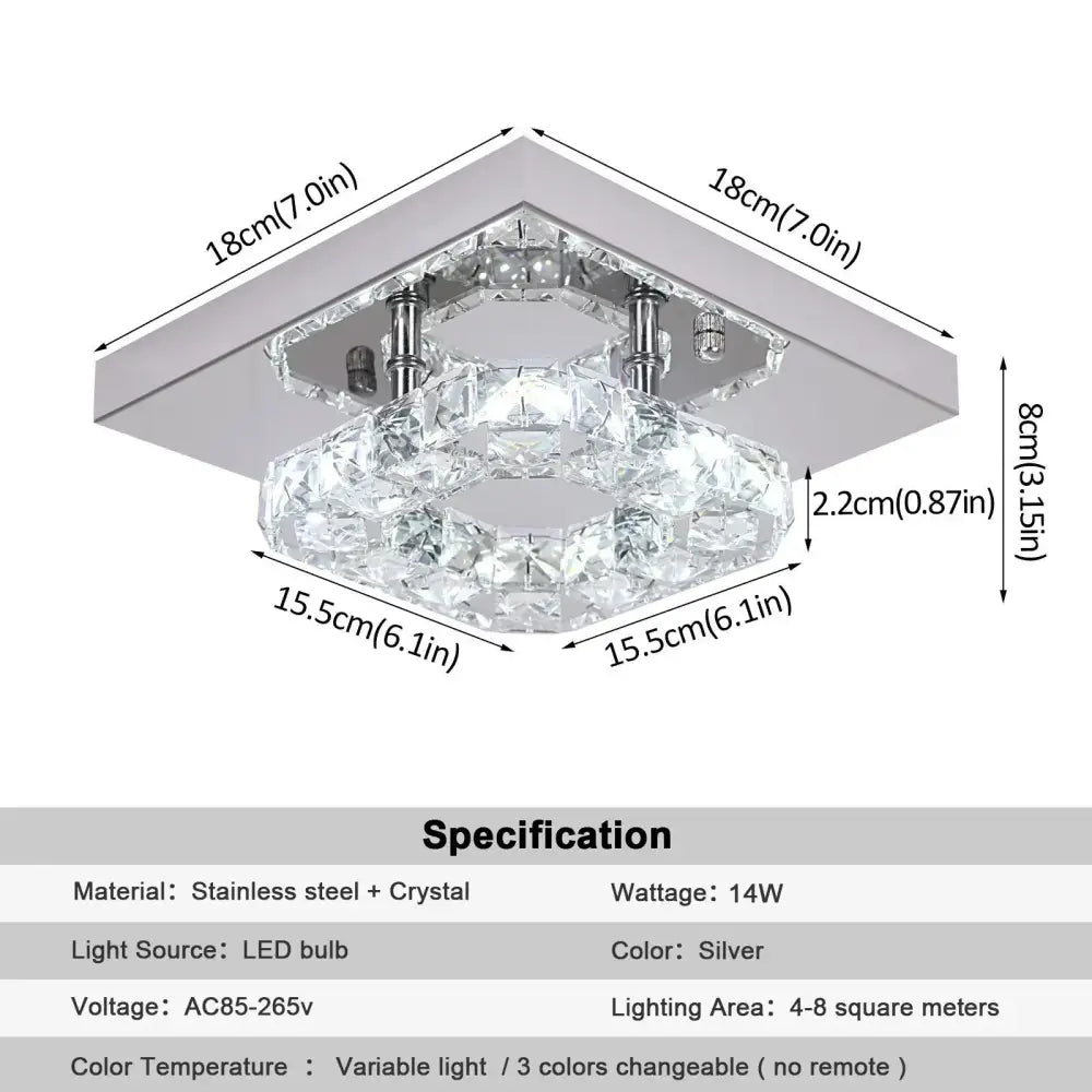 crystal led square chandelier chrome living room lamp