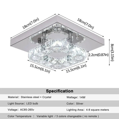 crystal led square chandelier chrome living room lamp