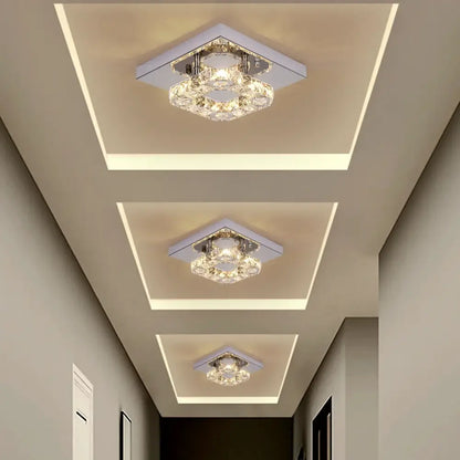 crystal led square chandelier chrome living room lamp