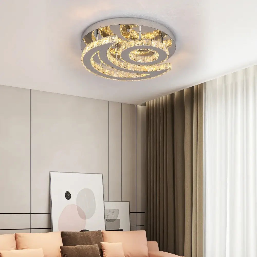Decorbites crystal led sun moon spiral chandelier – dining room light