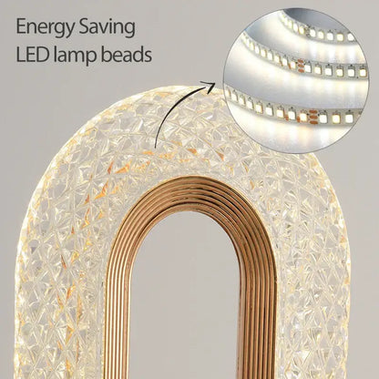 crystal led table lamp gold oval light for bedroom