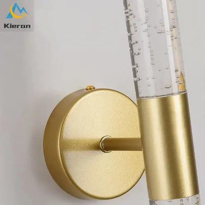 crystal led wall lamp gold sconce for bedroom decor