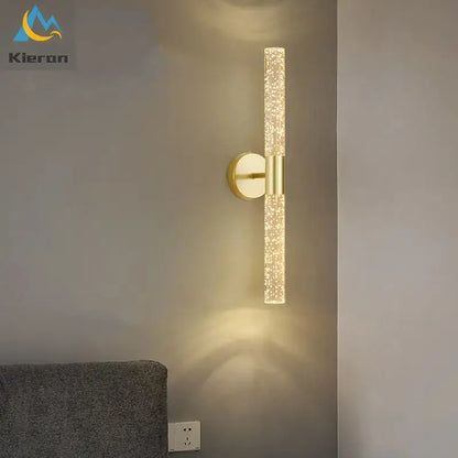 crystal led wall lamp gold sconce for bedroom decor