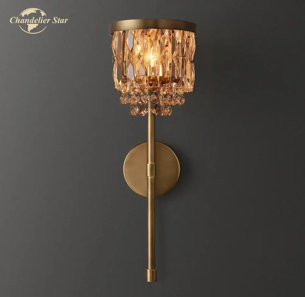 crystal led wall sconce brass crystal dining room light