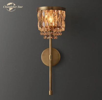 crystal led wall sconce brass crystal dining room light