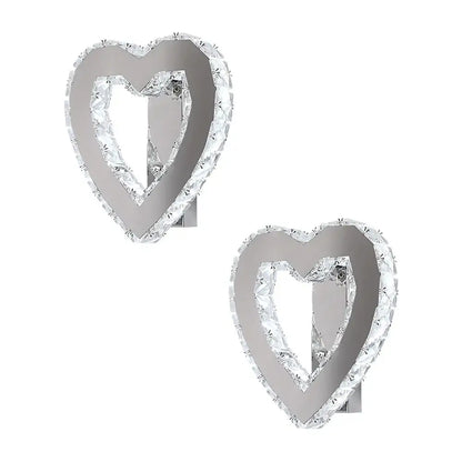 Modern heart crystal led wall sconce bedroom light