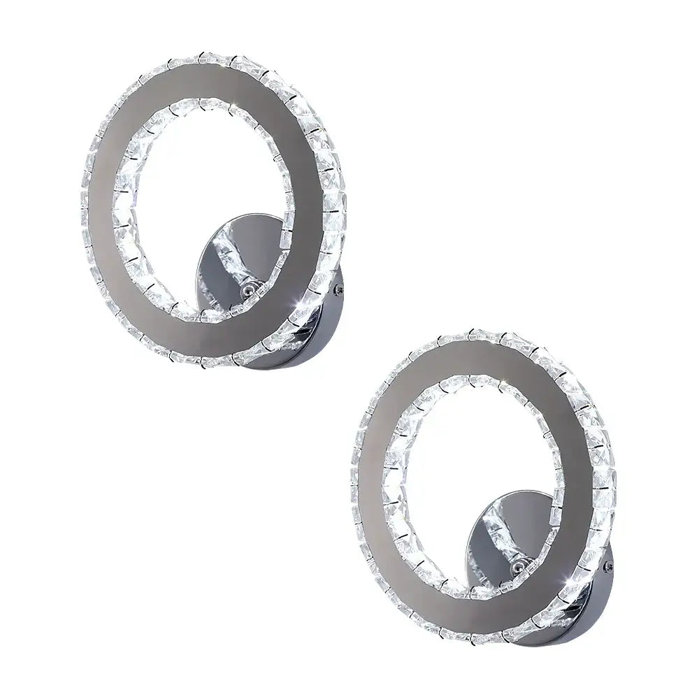 Modern heart crystal led wall sconce bedroom light