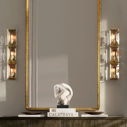 Modern geometric black crystal led wall sconces bedroom light