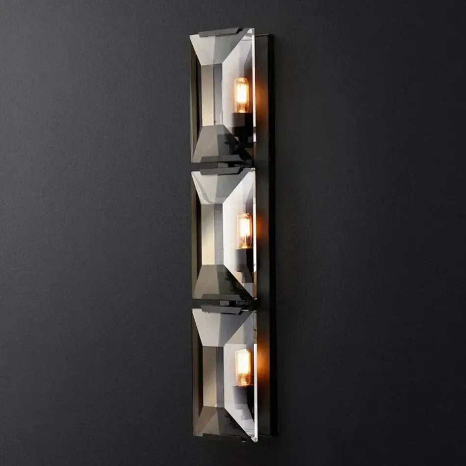 Modern geometric black crystal led wall sconces bedroom light