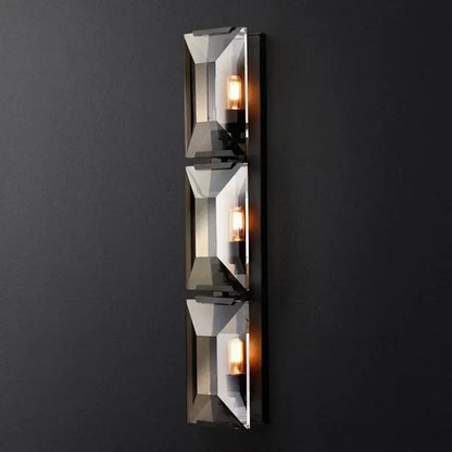 Modern geometric black crystal led wall sconces bedroom light