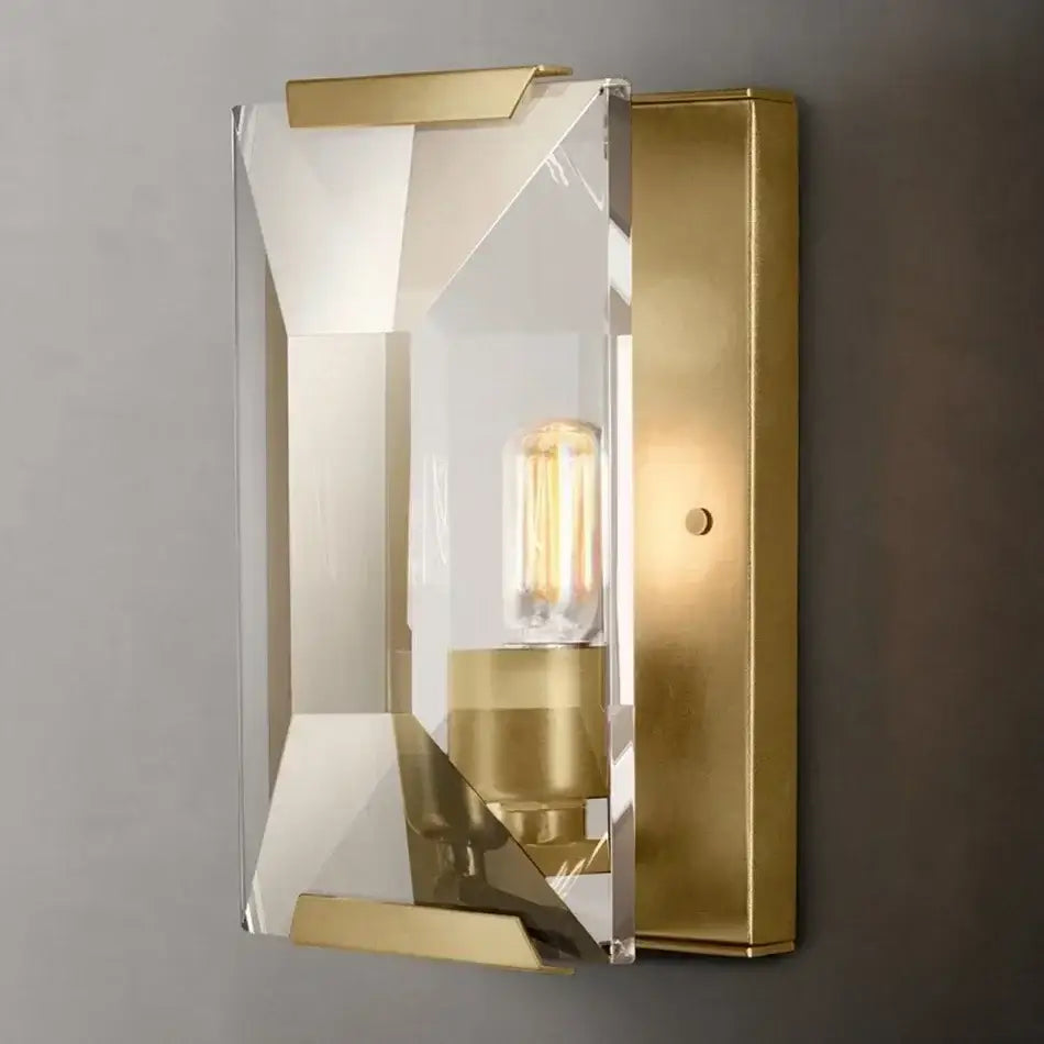 Modern geometric black crystal led wall sconces bedroom light