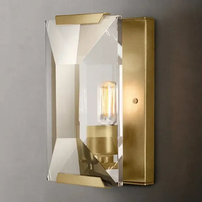 Modern geometric black crystal led wall sconces bedroom light