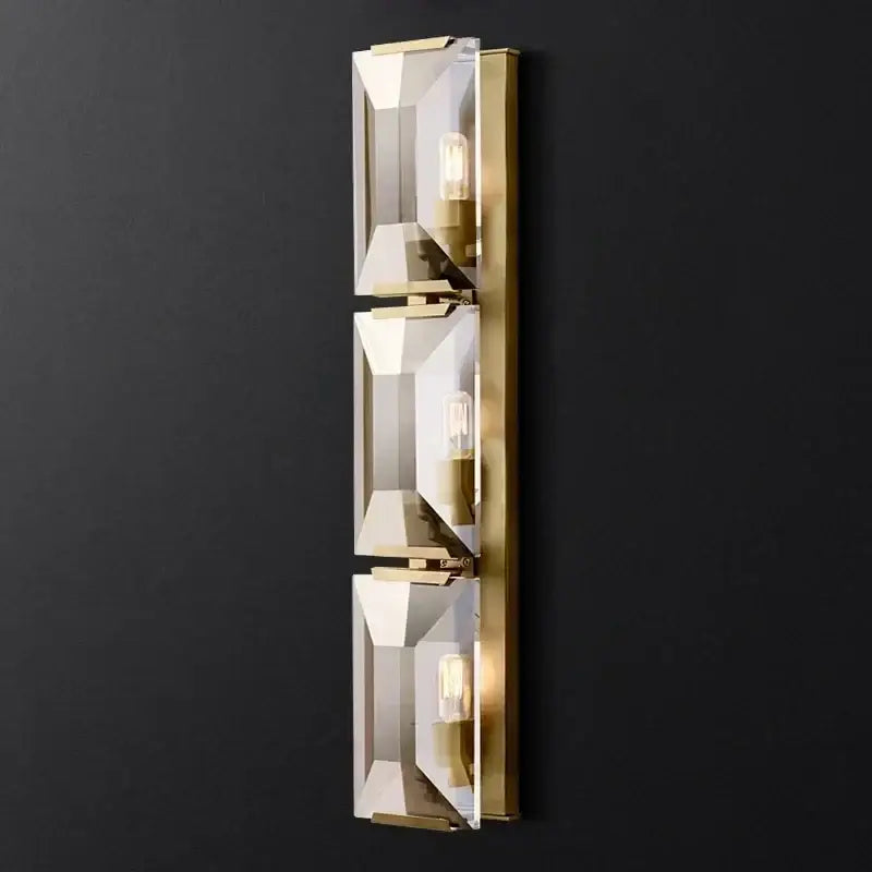 Modern geometric black crystal led wall sconces bedroom light