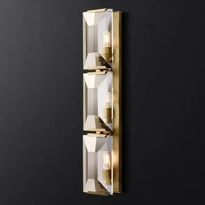 Modern geometric black crystal led wall sconces bedroom light