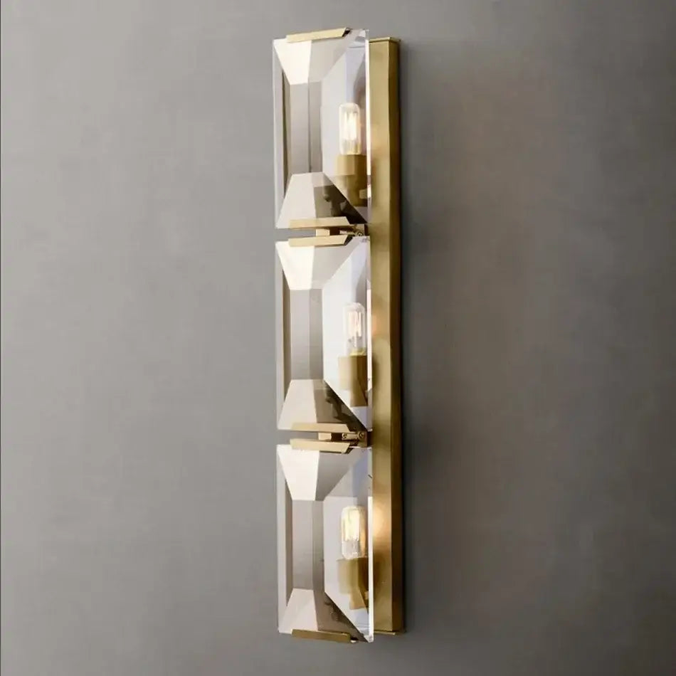 Modern geometric black crystal led wall sconces bedroom light