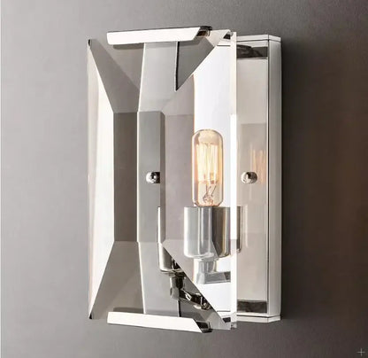 Modern geometric black crystal led wall sconces bedroom light