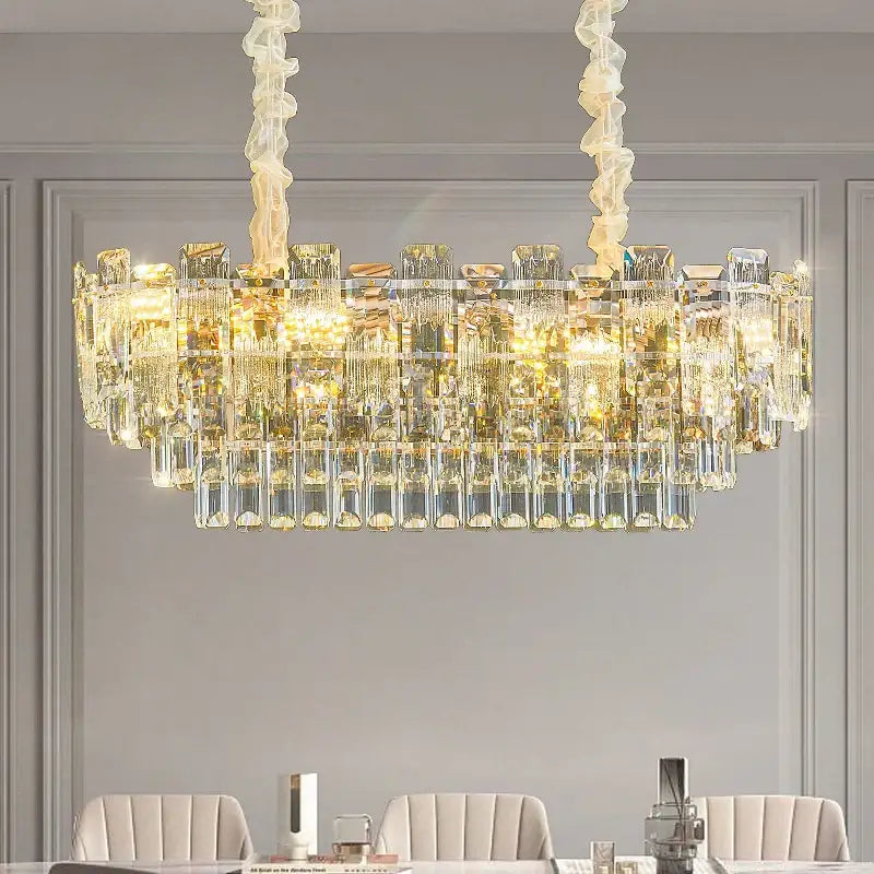Luxury golden crystal light chandelier living room lamp