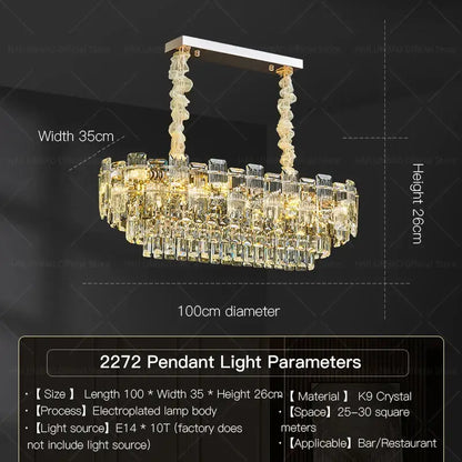Luxury golden crystal light chandelier living room lamp