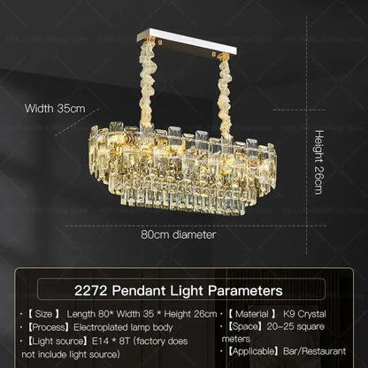 Luxury golden crystal light chandelier living room lamp