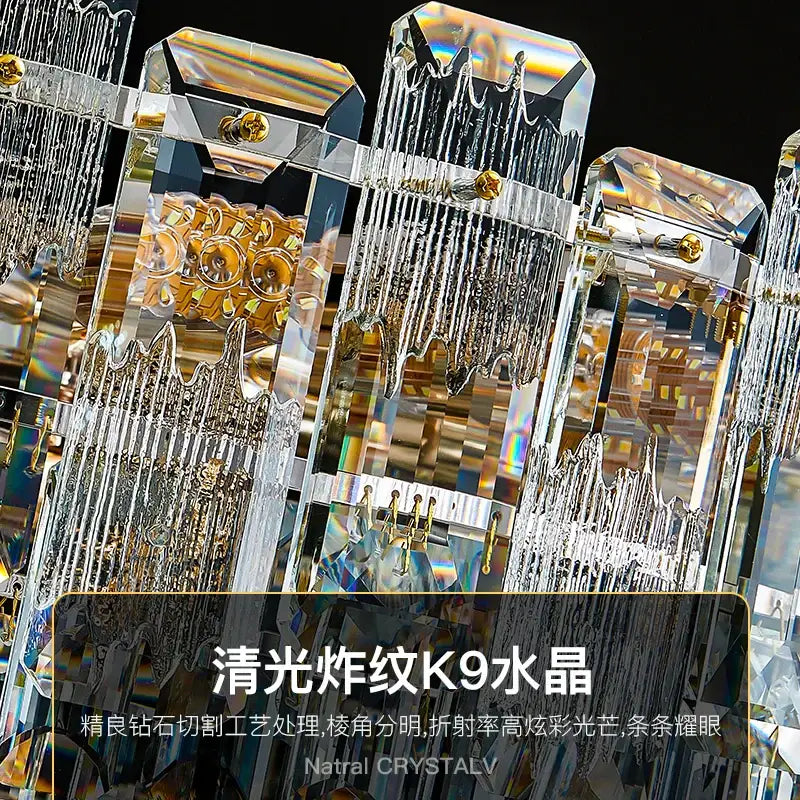 Luxury golden crystal light chandelier living room lamp
