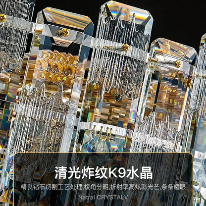 Luxury golden crystal light chandelier living room lamp