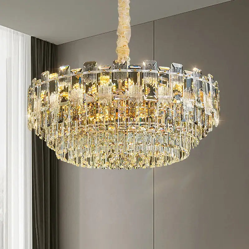 Luxury golden crystal light chandelier living room lamp