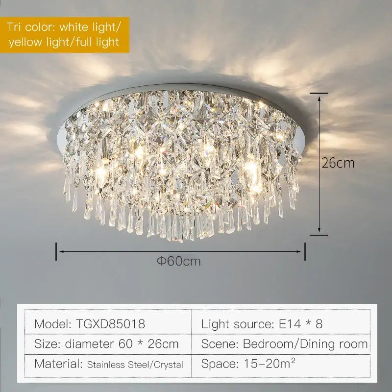 Modern black crystal light living room chandelier