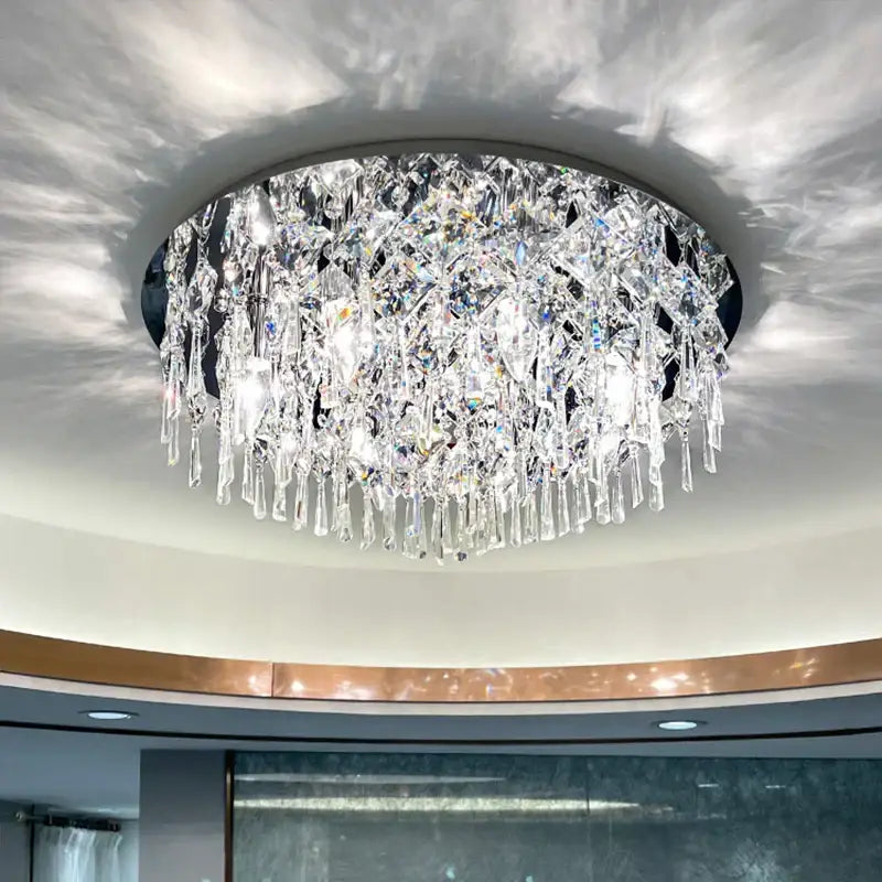 Modern black crystal light living room chandelier