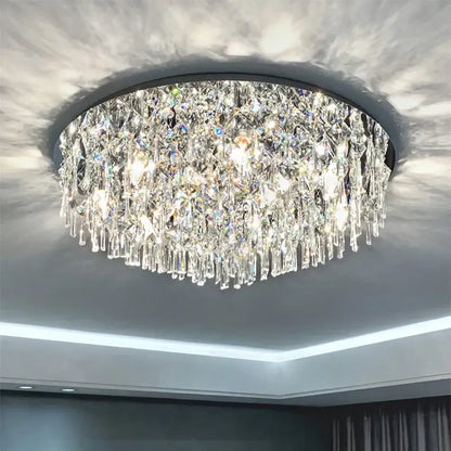 Modern black crystal light living room chandelier