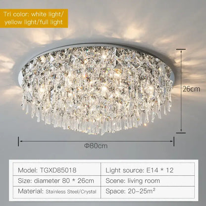 Modern black crystal light living room chandelier