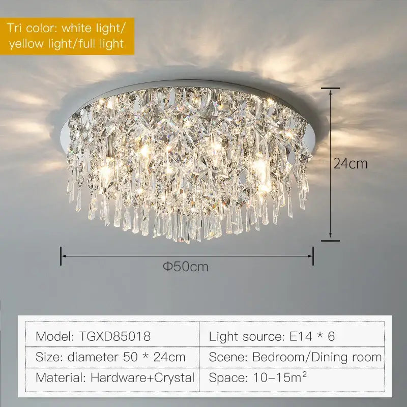 Modern black crystal light living room chandelier