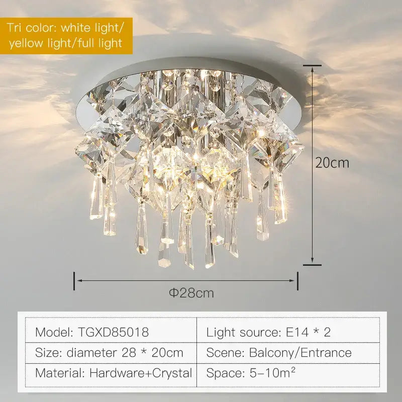 Modern black crystal light living room chandelier