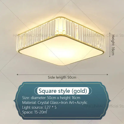 Modern cloud gold ceiling light living room crystal light