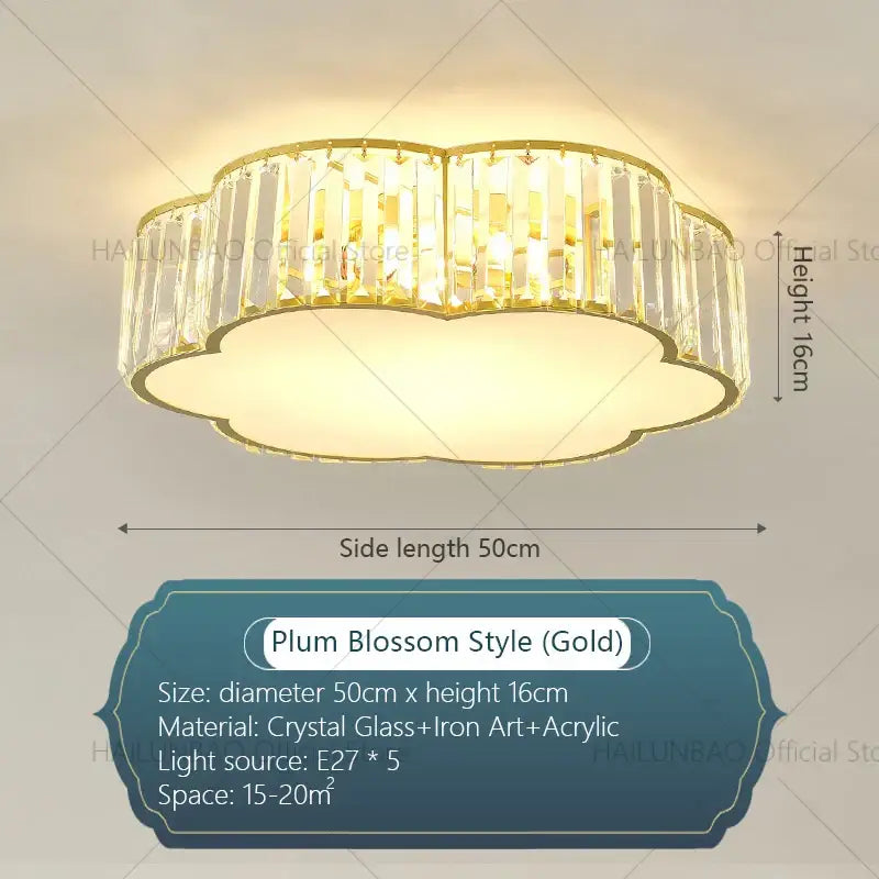 Modern cloud gold ceiling light living room crystal light