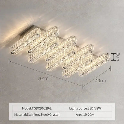 Modern crystal liner ceiling chandelier dining room led light