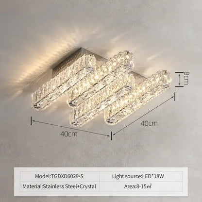 Modern crystal liner ceiling chandelier dining room led light