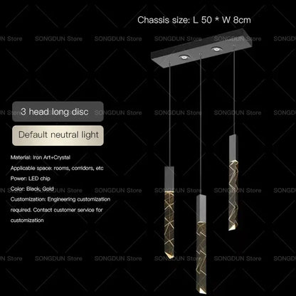 Modern geometric silver & gold crystal loft chandelier living room