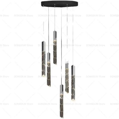 Modern geometric silver & gold crystal loft chandelier living room