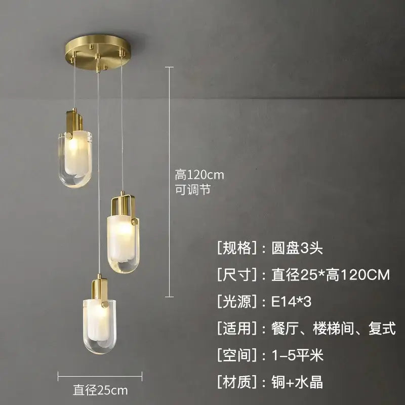Modern gold cascading crystal loft chandelier for living room
