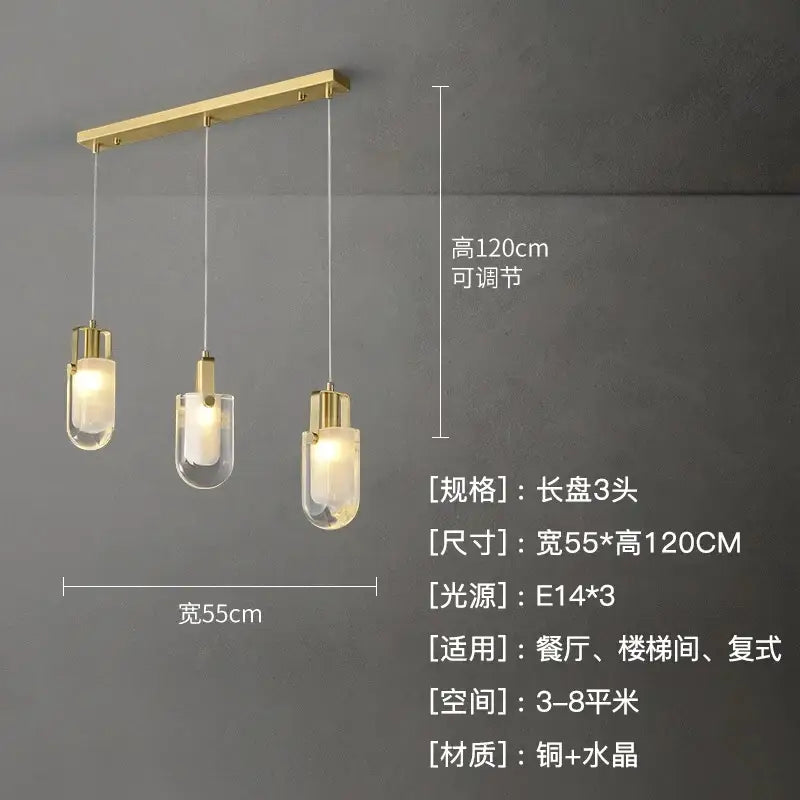 Modern gold cascading crystal loft chandelier for living room