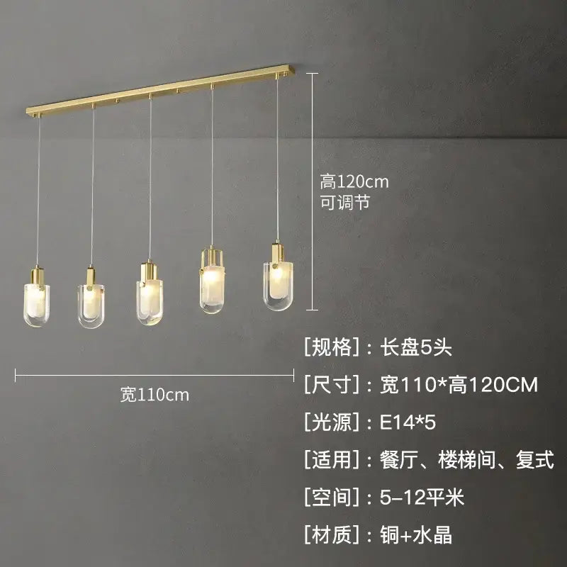 Modern gold cascading crystal loft chandelier for living room