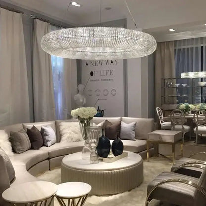 Modern luxury crystal loft chandelier living room pendant light