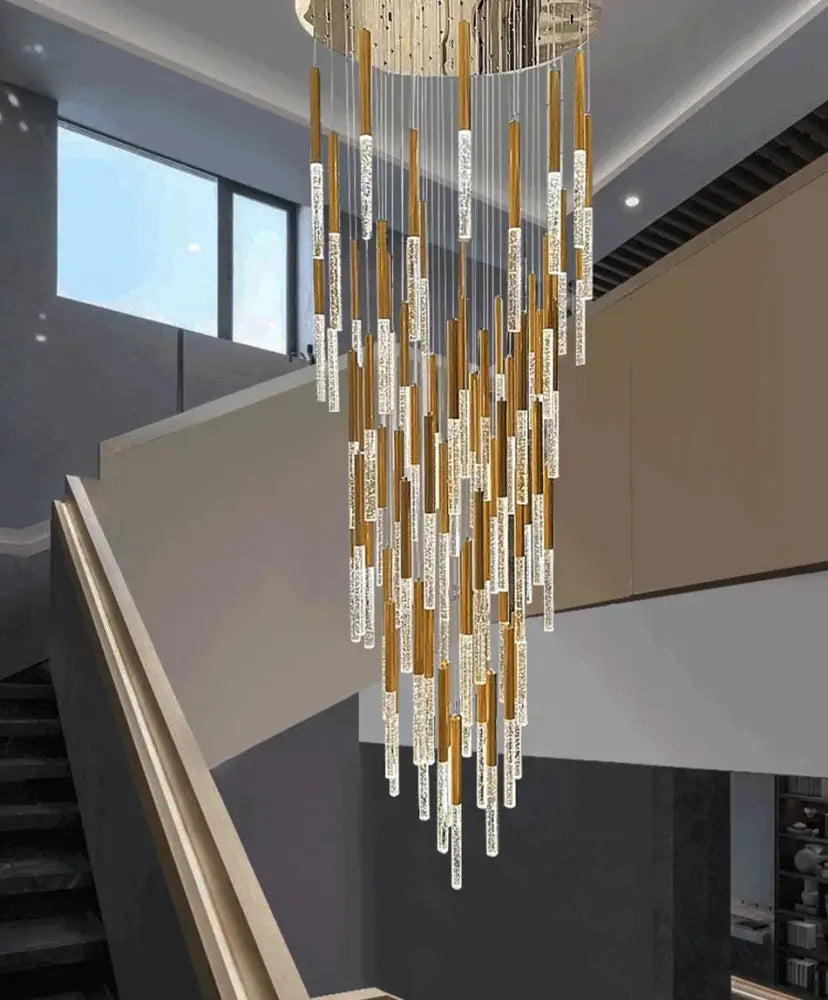 crystal loft gold & clear chandelier living room light