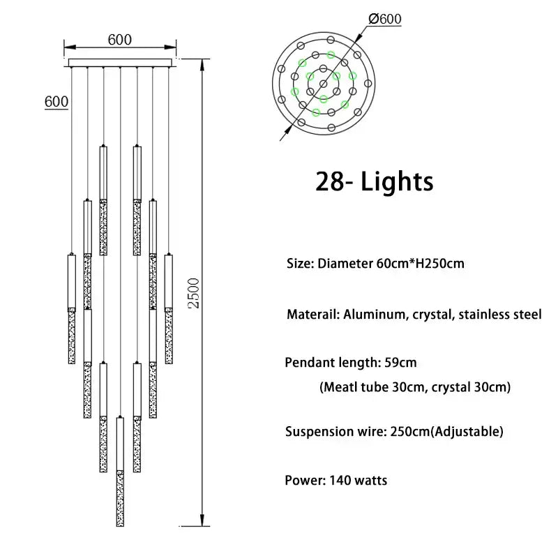 crystal loft gold & clear chandelier living room light