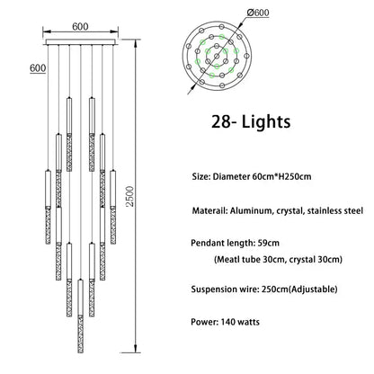crystal loft gold & clear chandelier living room light